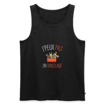 jpeux pas j ai bricolage - bricoleur - Débardeur bio Premium Homme - noir - Devant - Michal (187cm)