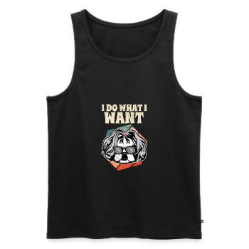 I Do What I Want Shih Tzu Vintage I Dog Lover - Männer Premium Bio Tank Top - Schwarz - Vorne - Michal (187cm)