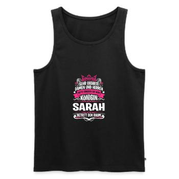 Sarah Namensshirt mit lustigem Königin Spruch - Männer Premium Bio Tank Top - Schwarz - Vorne - Michal (187cm)