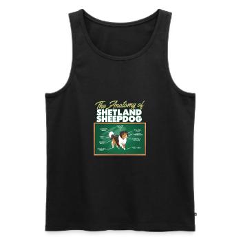 Anatomy Of A Shetland Sheepdog I Funny Sheepdog - Men's Premium Organic Tank Top - black - Front - AI Model Male 178 light (178cm)