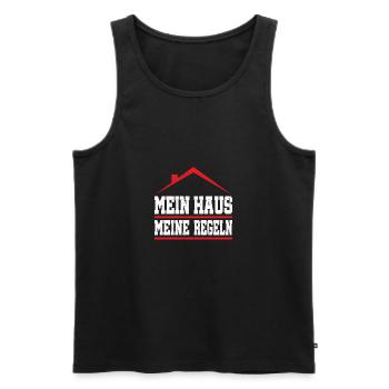Mein Haus meine Regeln Spruch Hausbesitzer Hausbau - Männer Premium Bio Tank Top - Schwarz - Vorne - Michal (187cm)