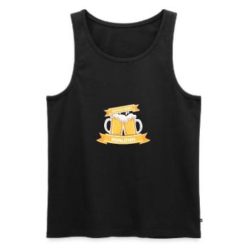 Richtig einen Reinlöten Saufen Bier Lustig logo - Männer Premium Bio Tank Top - Schwarz - Vorne - Michal (187cm)