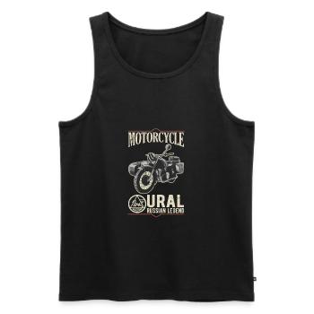 Motorcycle Ural Russian Legend Sidecar - Men's Premium Organic Tank Top - black - Front - AI Model Male 178 light (178cm)