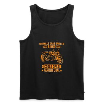 Coole opas Ural Beiwagen Motorradgespann Motorrad - Männer Premium Bio Tank Top - Schwarz - Vorne - AI Model Male 178 light (178cm)