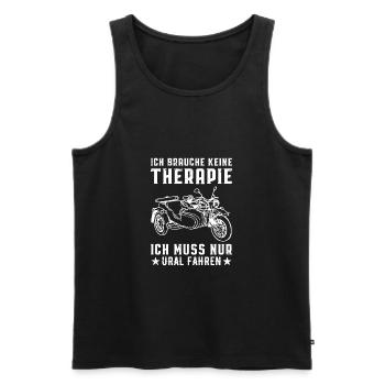Therapie Ural Beiwagen Motorradgespann Motorrad - Männer Premium Bio Tank Top - Schwarz - Vorne - AI Model Male 178 light (178cm)