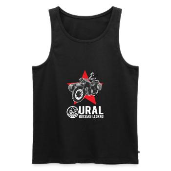 Ural Russian Legend Sidecar Motorcycle Team - Men's Premium Organic Tank Top - black - Front - AI Model Male 178 light (178cm)