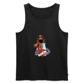 I Love Mom Tattoo I Bloodhound Mom - Männer Premium Bio Tank Top - Schwarz - Vorne - AI Model Male 178 light (178cm)