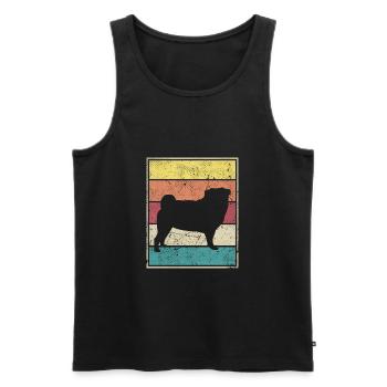 Pug Retro Vintage Classic - Männer Premium Bio Tank Top - Schwarz - Vorne - AI Model Male 178 light (178cm)