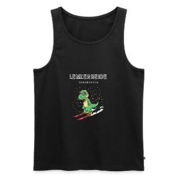 Lenzerheide Graubünden Schweiz Retro Ski T-Rex - Männer Premium Bio Tank Top - Schwarz - Vorne - Michal (187cm)