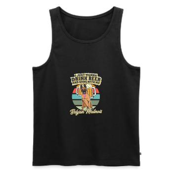 Drink Beer And Hang With My Belgian Malinois - Men's Premium Organic Tank Top - black - Front - AI Model Male 178 light (178cm)