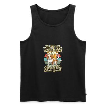 Drink Beer And Hang With My Cavalier King Charles - Männer Premium Bio Tank Top - Schwarz - Vorne - Michal (187cm)