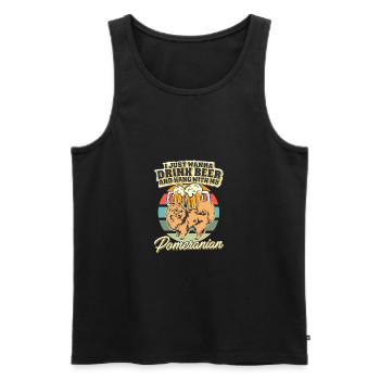 Drink Beer And Hang With My Pomeranian - Männer Premium Bio Tank Top - Schwarz - Vorne - Michal (187cm)