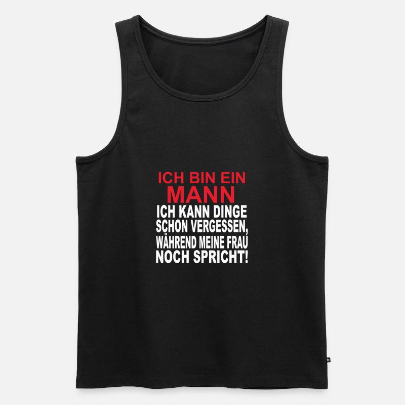Ich bin ein Mann. - Männer Premium Bio Tank Top - Schwarz