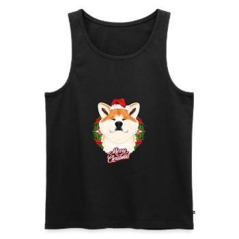 Akita Inu Lover I Merry Christmas Akita Inu - Men's Premium Organic Tank Top - black - Front - Michal (187cm)