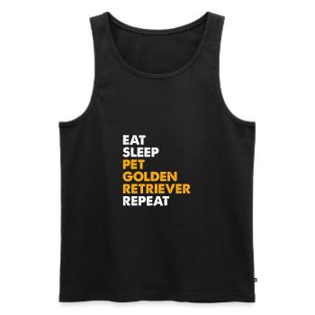 Eat Sleep Pet Golden Retriever Replay - Men's Premium Organic Tank Top - black - Front - AI Model Male 178 light (178cm)