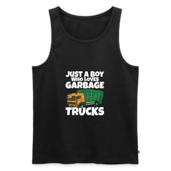 Just A Boy Who Loves Garbage Trucks - Männer Premium Bio Tank Top - Schwarz - Vorne - AI Model Male 178 light (178cm)
