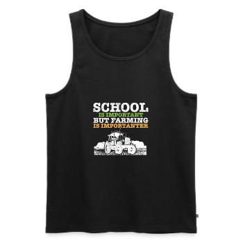 L’école d’agriculteur I est importante, mais l’agriculture - Débardeur bio Premium Homme - noir - Devant - AI Model Male 178 light (178cm)