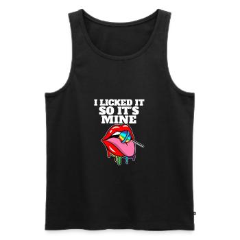 LGBT Pride I LGBTQ Rainbow Licked It So It's Mine - Männer Premium Bio Tank Top - Schwarz - Vorne - Michal (187cm)