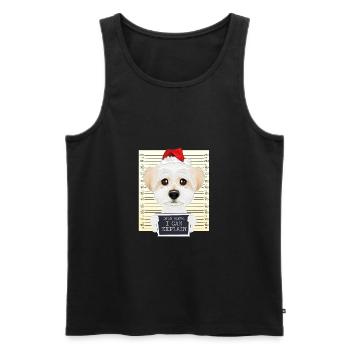 Cher Père Noël, je peux expliquer Noël maltais - Débardeur bio Premium Homme - noir - Devant - Michal (187cm)