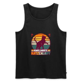 Katzenmama Katze Katzenliebhaber Knallharte Katzen - Männer Premium Bio Tank Top - Schwarz - Vorne - Michal (187cm)