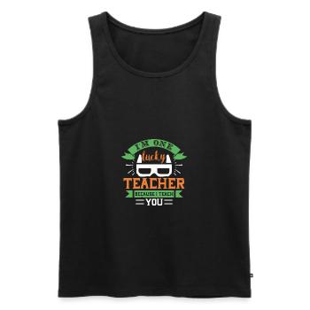 I'm One Lucky Teacher Because I Teach You - Männer Premium Bio Tank Top - Schwarz - Vorne - AI Model Male 178 light (178cm)