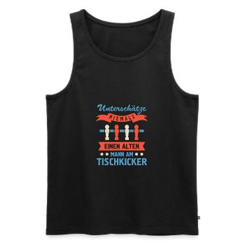 Unterschätze keinen alten mann am tischkicker - Männer Premium Bio Tank Top - Schwarz - Vorne - Michal (187cm)