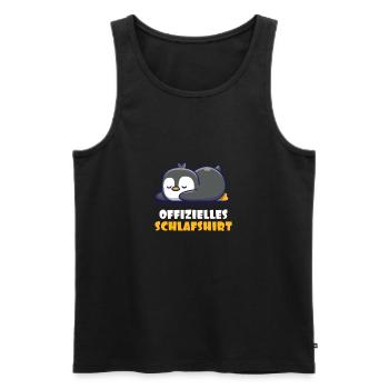 Pinguin Offizielles Schlafshirt Schlafanzug - Männer Premium Bio Tank Top - Schwarz - Vorne - Michal (187cm)