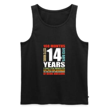 14th Birthday 14 Year Old Boys Girls Shirt - Men's Premium Organic Tank Top - black - Front - Michal (187cm)