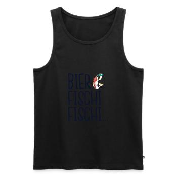 Bier Fischi Fischi Fischi... - Männer Premium Bio Tank Top - Schwarz - Vorne - Michal (187cm)