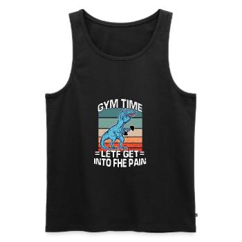 T-Rex Speech Defect Athlete Fitness Bodybuilding - Men's Premium Organic Tank Top - black - Front - AI Model Male 178 light (178cm)