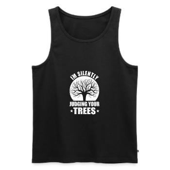 Im Silently Judging Your Trees Neighbor - Männer Premium Bio Tank Top - Schwarz - Vorne - Michal (187cm)