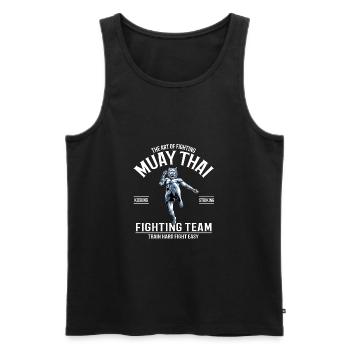 Muay Thai Tiger Fighter - Thai Boxing Fighting - Männer Premium Bio Tank Top - Schwarz - Vorne - Michal (187cm)