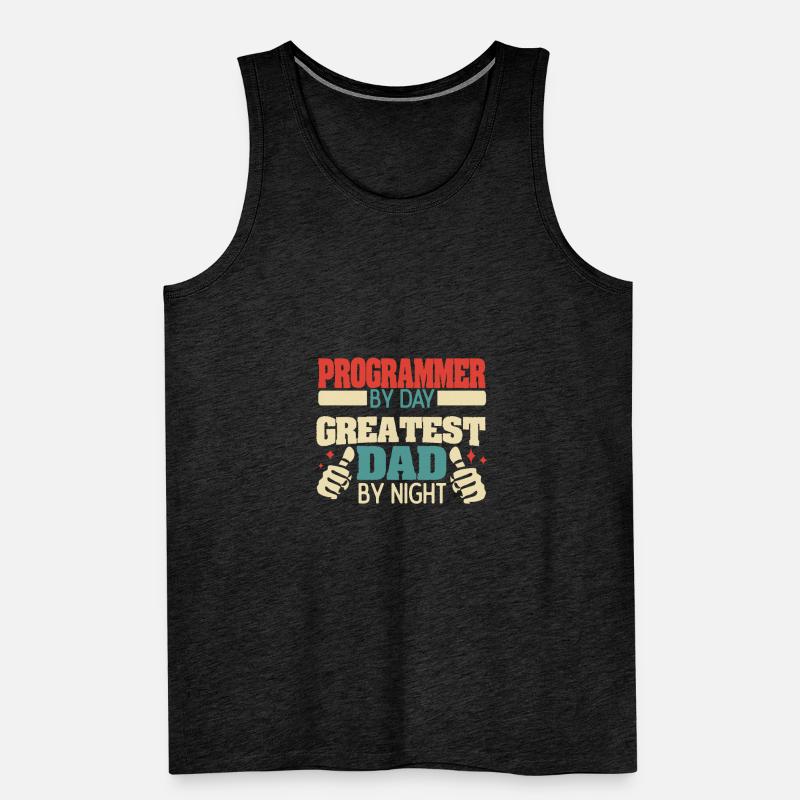 Programmer by day, greatest dad by night Männer Premium Bio Tank Top