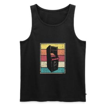 Arcade Machine - Men's Premium Organic Tank Top - black - Front - AI Model Male 178 light (178cm)