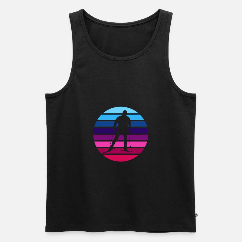 Ski Langlauf Langläufer - Männer Premium Bio Tank Top - Schwarz