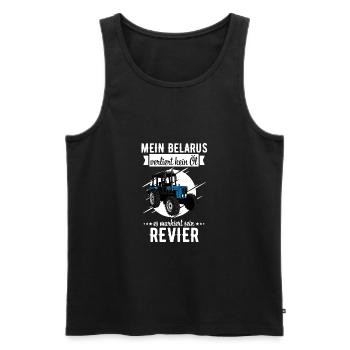 Mein Belarus Traktor MTZ USSR - Männer Premium Bio Tank Top - Schwarz - Vorne - AI Model Male 178 light (178cm)
