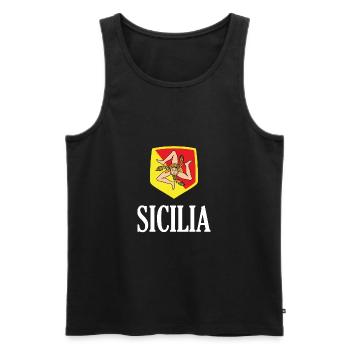 Sicilia Palermo Italienisch Wappen Sizilien - Männer Premium Bio Tank Top - Schwarz - Vorne - AI Model Male 178 light (178cm)