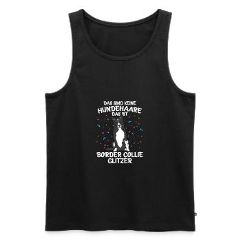 BORDER COLLIE Glitzer - Männer Premium Bio Tank Top - Schwarz - Vorne - Michal (187cm)