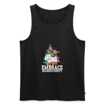 Autism Awareness I ADHD I ASD I Embrace - Men's Premium Organic Tank Top - black - Front - AI Model Male 178 light (178cm)