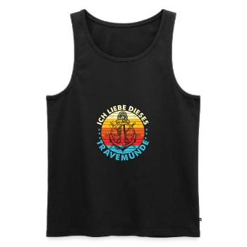 Ich liebe dieses Travemünde - Männer Premium Bio Tank Top - Schwarz - Vorne - Michal (187cm)