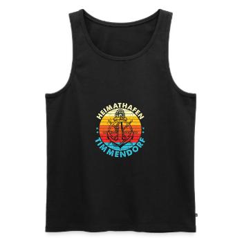 Heimathafen Timmendorf Urlaub Heimat auf dem Meer - Männer Premium Bio Tank Top - Schwarz - Vorne - AI Model Male 178 light (178cm)