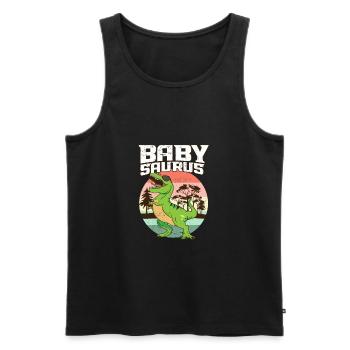 Saurus Family Matching I Tyrannosaurus T-Rex I - Men's Premium Organic Tank Top - black - Front - AI Model Male 178 light (178cm)
