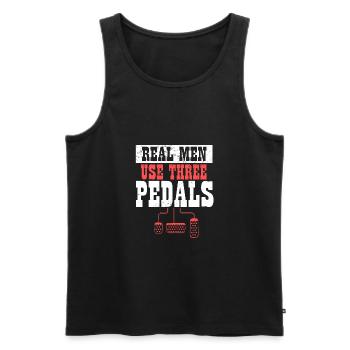 Manual Transmission Car I Real Men Use Three - Männer Premium Bio Tank Top - Schwarz - Vorne - AI Model Male 178 light (178cm)