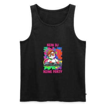 Kein DJ Keine Party - Einhorn Party DJ - Männer Premium Bio Tank Top - Schwarz - Vorne - AI Model Male 178 light (178cm)