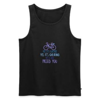 Ja, Es Ist Elektrisch Ja, Es Ist Betrug Ich Habe - Männer Premium Bio Tank Top - Schwarz - Vorne - Michal (187cm)
