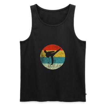taekwondo - Men's Premium Organic Tank Top - black - Front - Michal (187cm)
