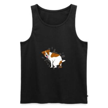JACK RUSSELL TERRIER poops poop pile - Men's Premium Organic Tank Top - black - Front - AI Model Male 178 light (178cm)
