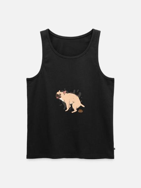 FRENCHIE poops piles of poop - Men's Premium Organic Tank Top - black