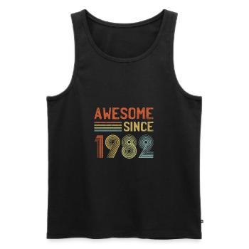 Awesome Since 1982 Born in 1982 40th Birthday Retr - Men's Premium Organic Tank Top - black - Front - Michal (187cm)
