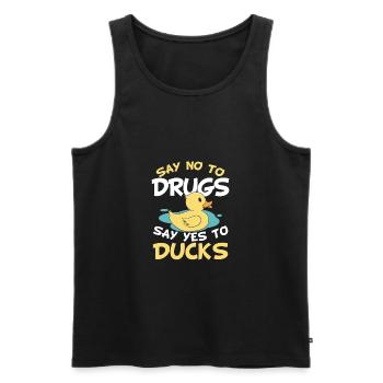 Yellow Rubber Duckie Say No To Drugs Say Yes To You - Men's Premium Organic Tank Top - black - Front - AI Model Male 178 light (178cm)